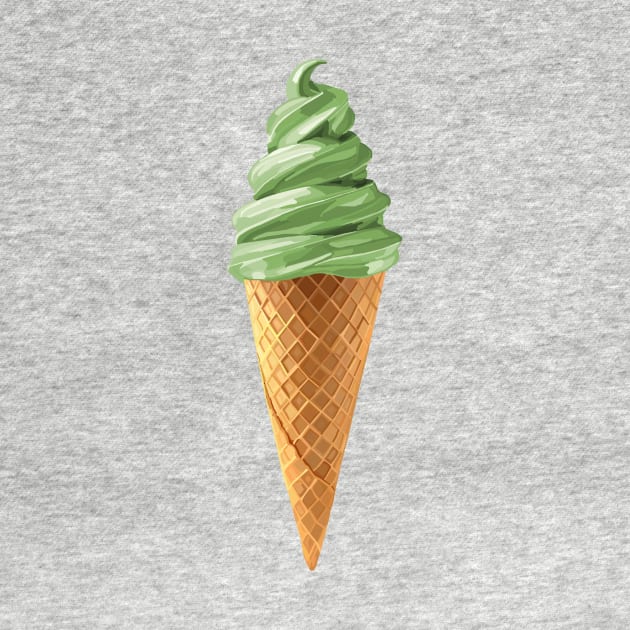 Pistachio Soft Serve Ice Cream Swirl by Art by Deborah Camp